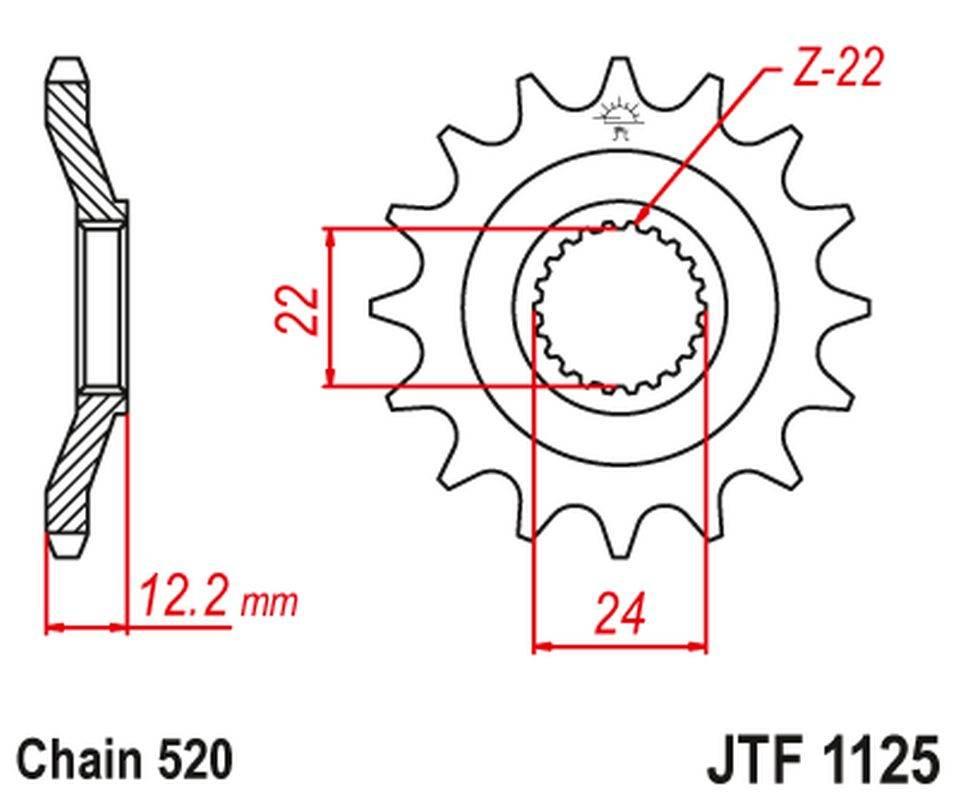 Jt Zębatka Przednia 405 17 Aprilia 600 '85-'87 40517Jt Łańc. 520
