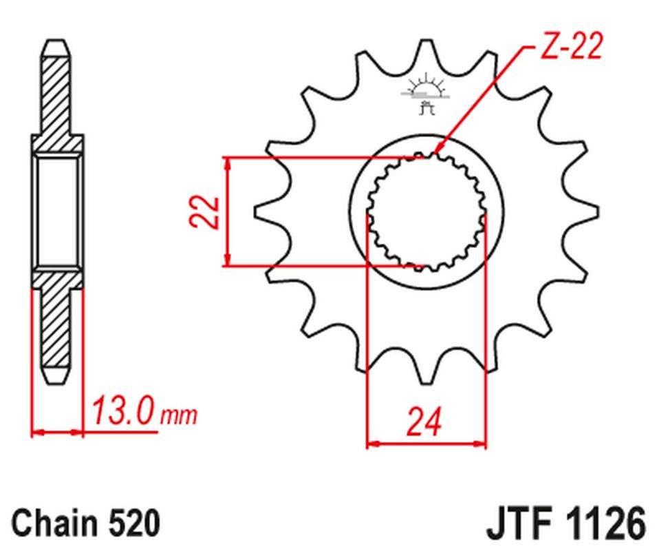 Jt Zębatka Przednia 402 16 Aprilia 650 Pegaso '91-97' 40216Jt Łańc.520