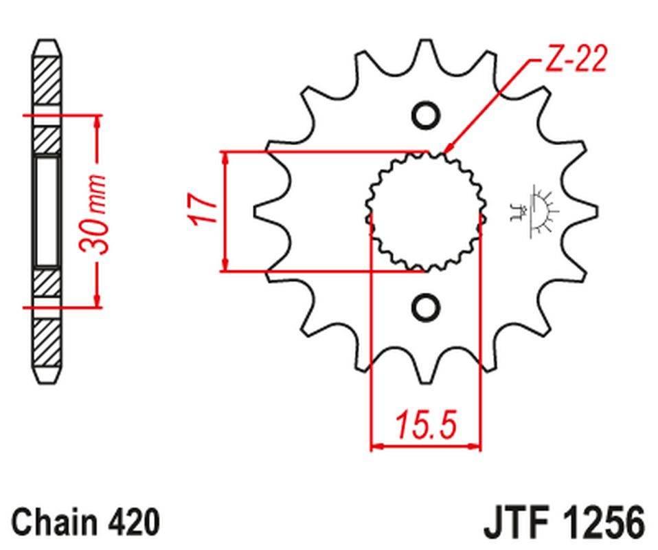Jt Zębatka Przednia 332 16 Honda Crf 50F '04-'12, Xr 50 '00-'03 33216Jt Łań