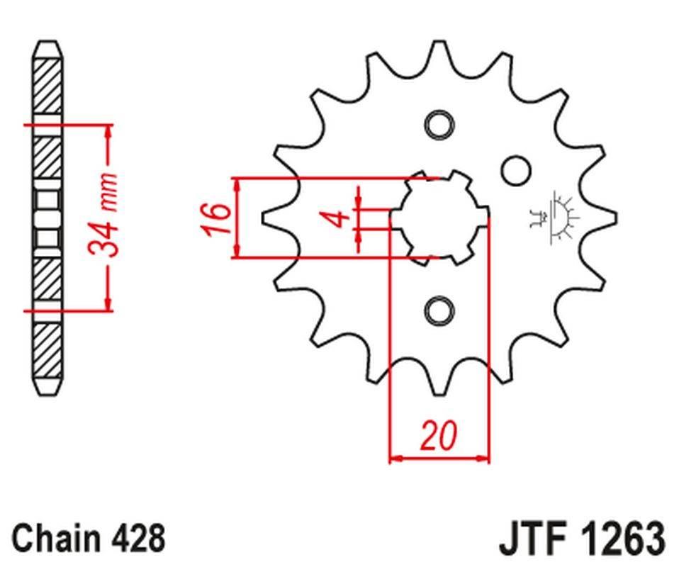 Jt Zębatka Przednia 263 11 Suzuki Rm 80/85, Yamaha Xt 125 R/X 26311Jt Łańc