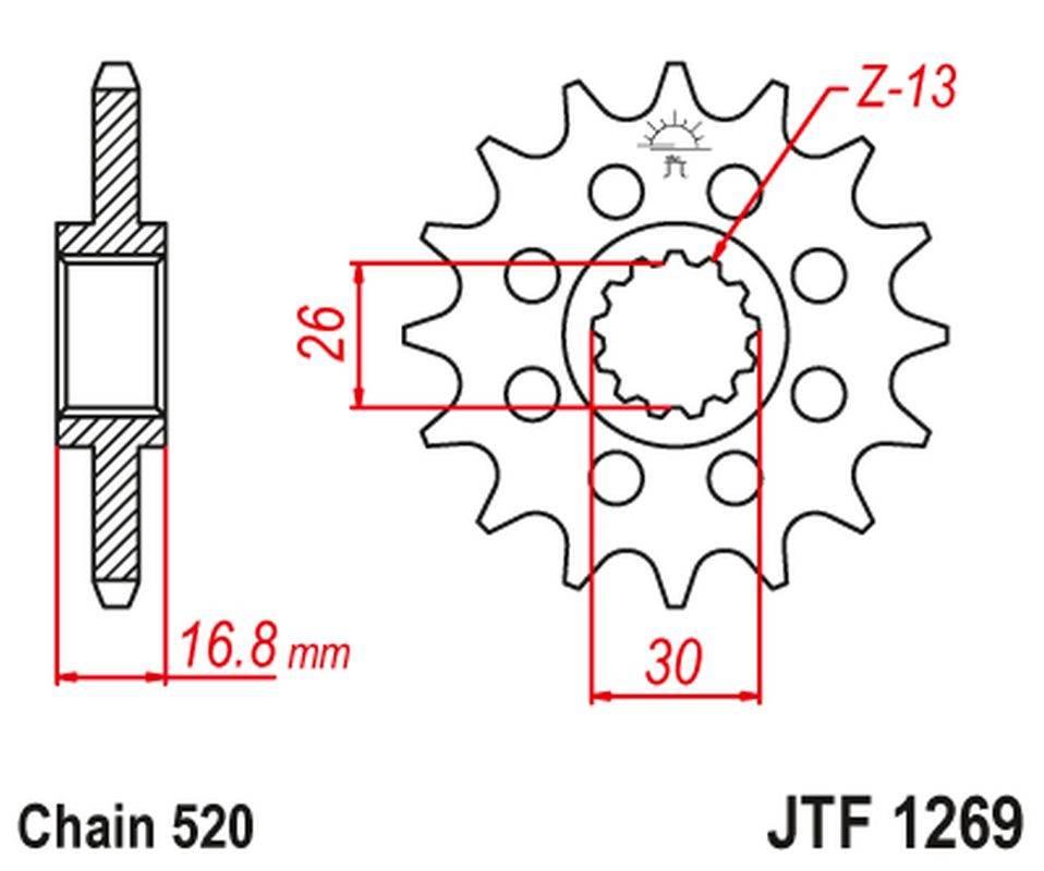 Jt Zębatka Przednia 347M 15 Honda Cbr 600/900/929/954/1000, Vtr 1000 Sp1/2