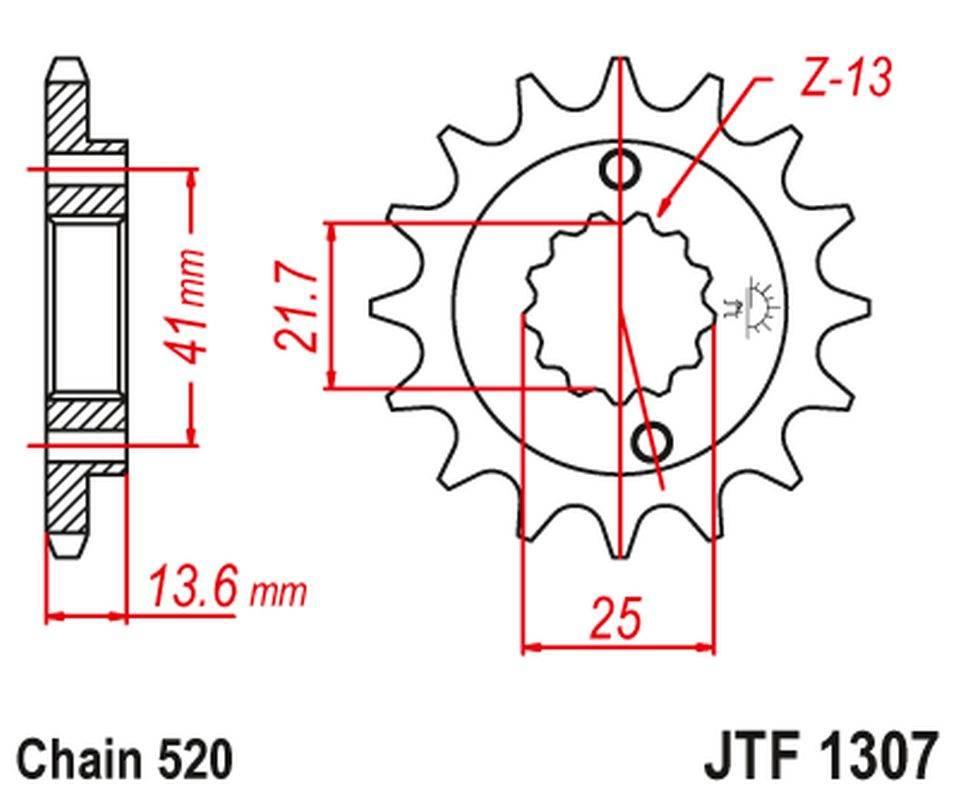 Jt Zębatka Przednia 2093 14 Kawasaki Zx6R '03-'06 2093M14Jt Łańc. 520