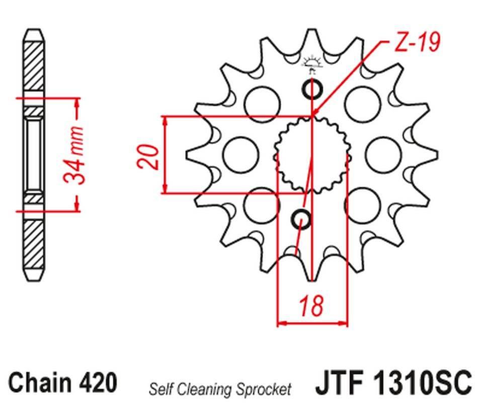 Jt Zębatka Przednia 2157 15 Honda Crf 150 '07-20' 215715Jt Łańc. 420 Samooc