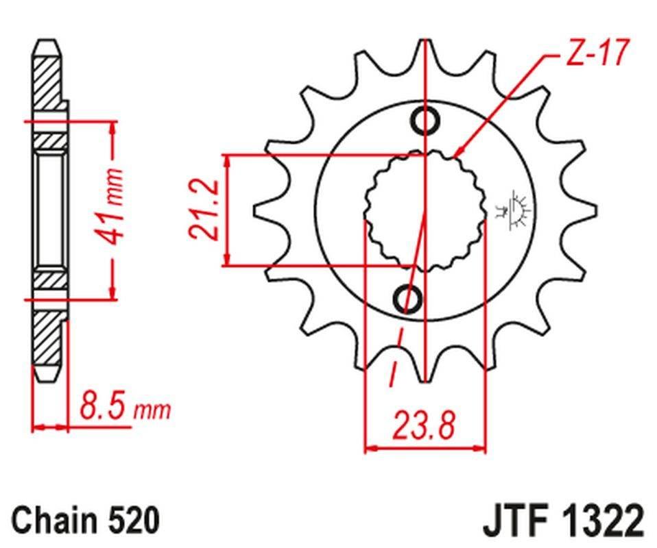 Jt Zębatka Przednia 2071 13 Honda Xr 400 '96-'05, Trx 400 207113Jt Łańc. 52