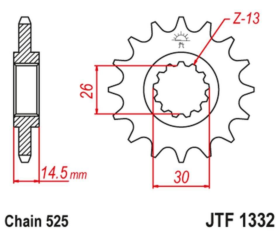Jt Zębatka Przednia 2047 17 Honda Cb 750F2 '92-'00 204717Jt Łańc. 525