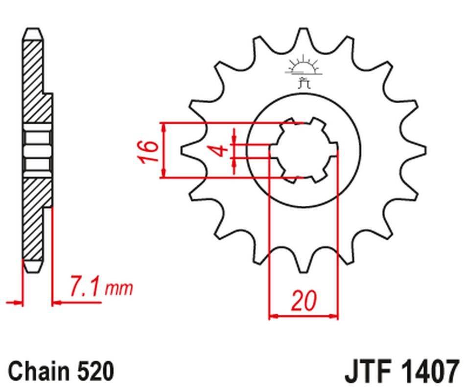 Jt Zębatka Przednia 422 10 Kawasaki Ksf/Kxf 80 '03-06', Suzuki Lt 80 '89-06