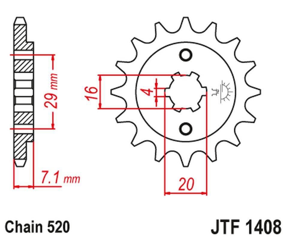 Jt Zębatka Przednia 422 15 Suzuki Rv200 Van Van '15-19',Tsr200 Ts '90-92' 4