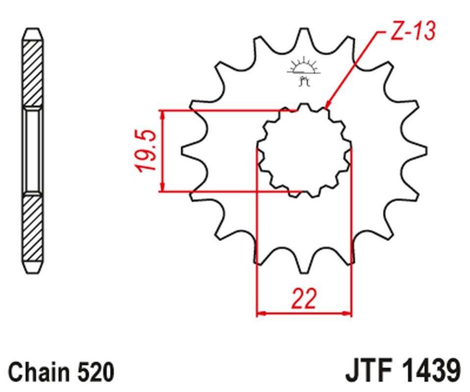 Jt Zębatka Przednia 4103 15 Suzuki Lt 160 '89-'01, Lt 230 '86-'93 410315Jt