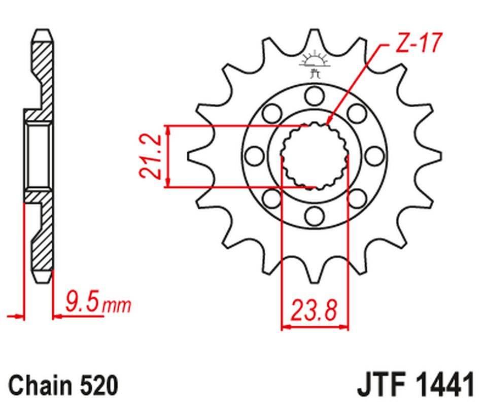 Jt Zębatka Przednia 2133 15 Suzuki Rmz 450 '05-'12 213315Jt Łańc. 520