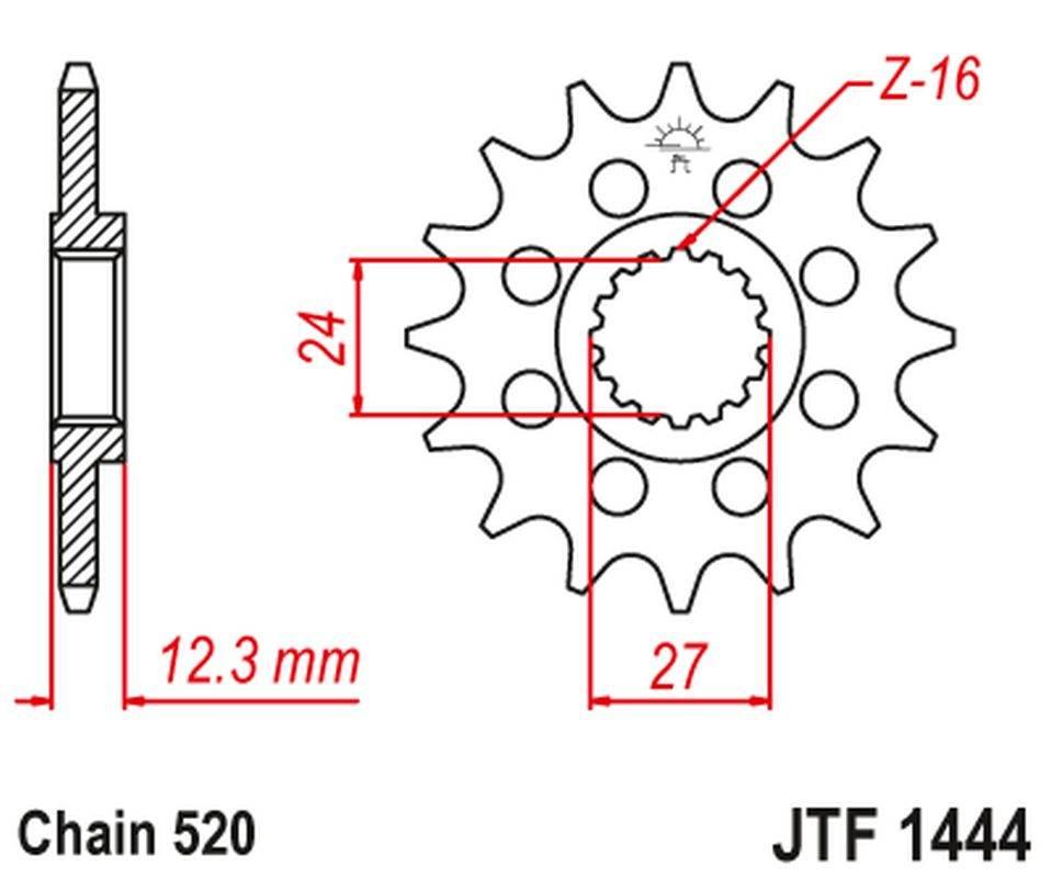 Jt Zębatka Przednia 2310 15 Suzuki Gsxr 1000 '17-20' 231015Jt Łańc. 520 Kon