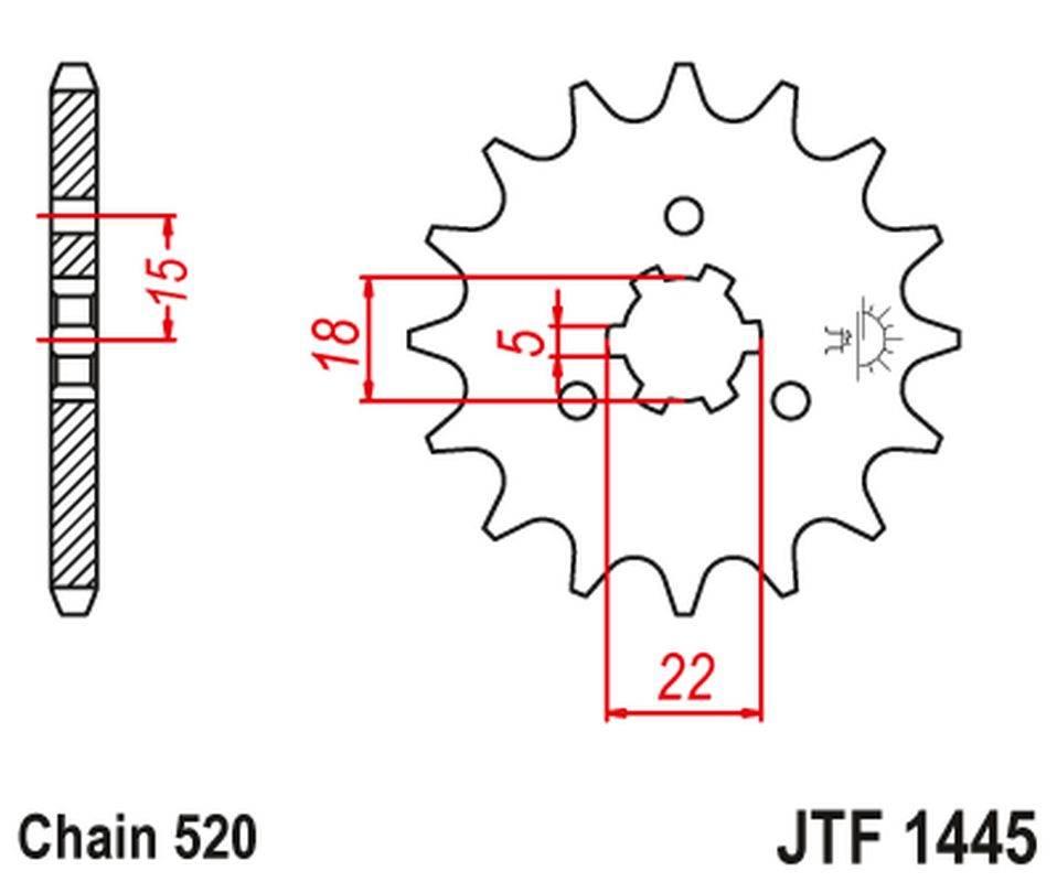 Jt Zębatka Przednia 423 14 Kawasaki Kx 125 '94-'07 42314Jt Łańc. 520