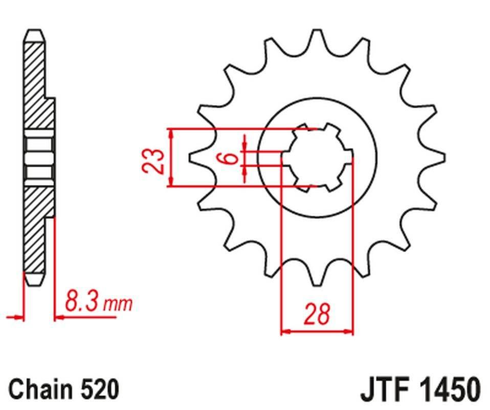 Jt Zębatka Przednia 436 14 Suzuki Lt 500 '88-92', Rm 465 '81-82', Rm 500 '8