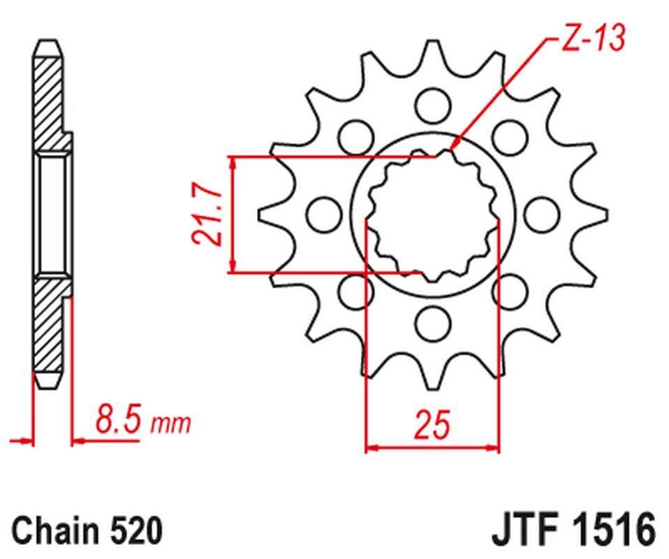 Jt Zębatka Przednia 2179 16 Kawasaki Zx 10R 04-18 217916Jt Przejście Na Łań
