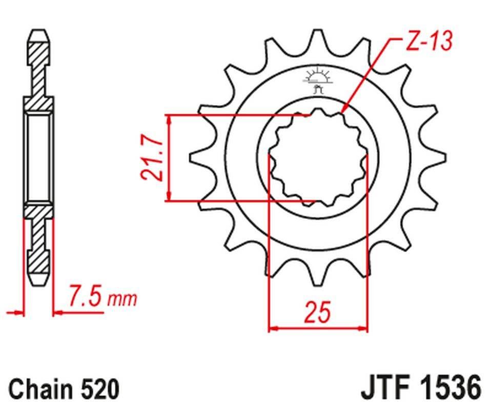 Jt Zębatka Przednia 585 14 Kawasaki Zx-6R/Rr '07-17, Yamaha Xtz 750 '90-'98