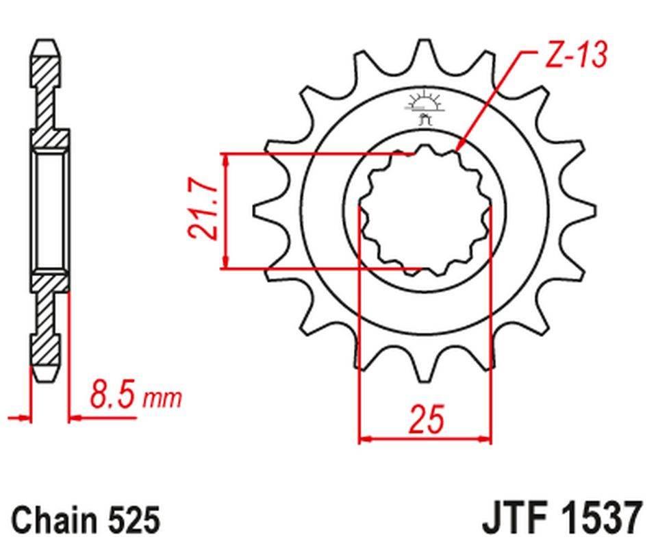 Jt Zębatka Przednia 2137 19 Kawasaki Zx10R '04-'18 213719Jt Łańc. 525