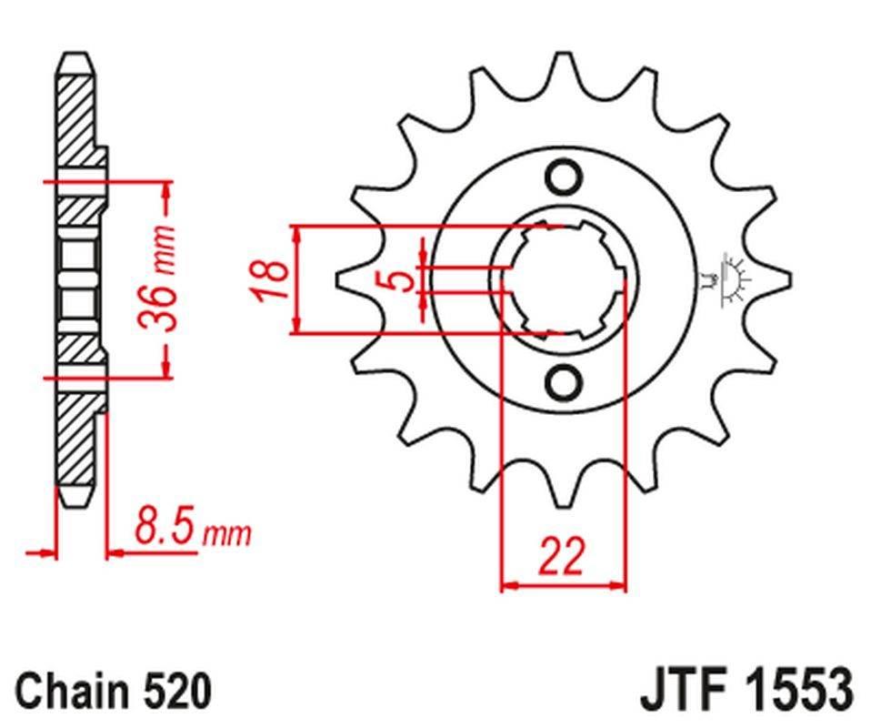 Jt Zębatka Przednia 2052 14 Yamaha Xt 250 Tl Japan '83-84' Srx 250 '87' 205