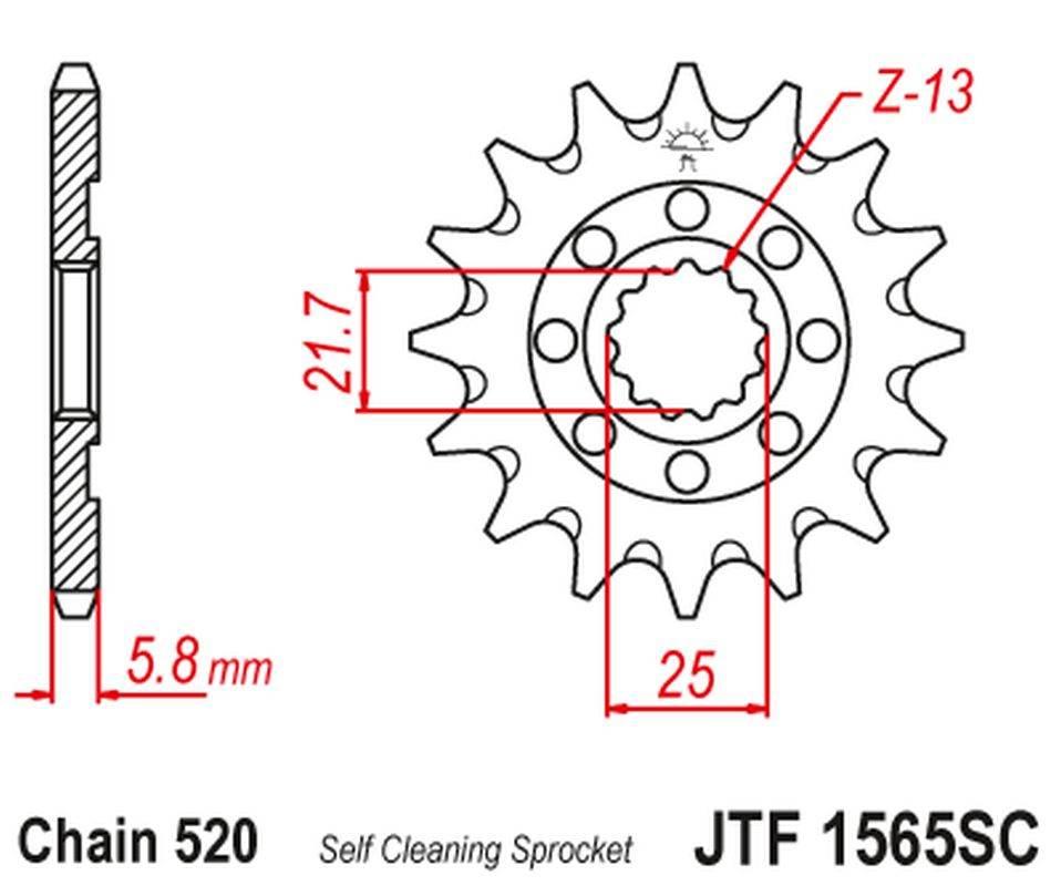 Jt Zębatka Przednia 2141 14 Kawasaki Kxf 450 '06-20' Klx 450 '08-20' Samocz