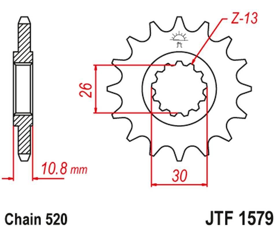 Jt Zębatka Przednia 579M 16 Yamaha Yzf R1 '98-21', Fz-1 '10-15' 579M16Jt Ła