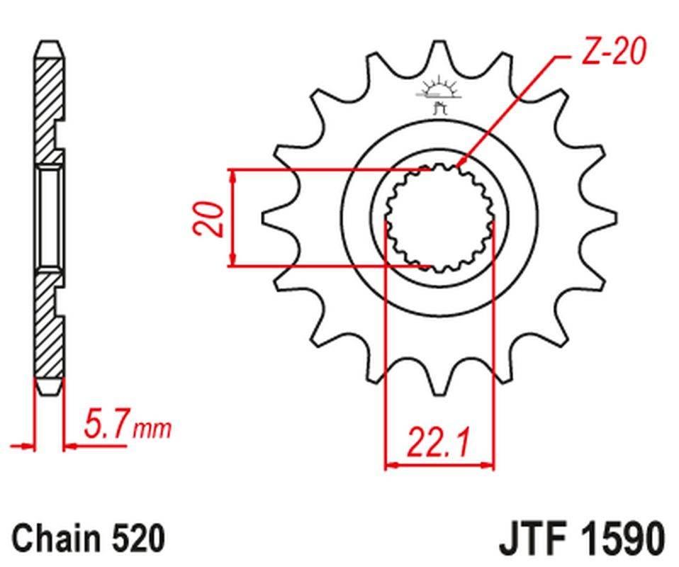 Jt Zębatka Przednia 2103 13 Yamaha Yzf 250 '01-'25, Yz 125 '05-'25, Wr 250F