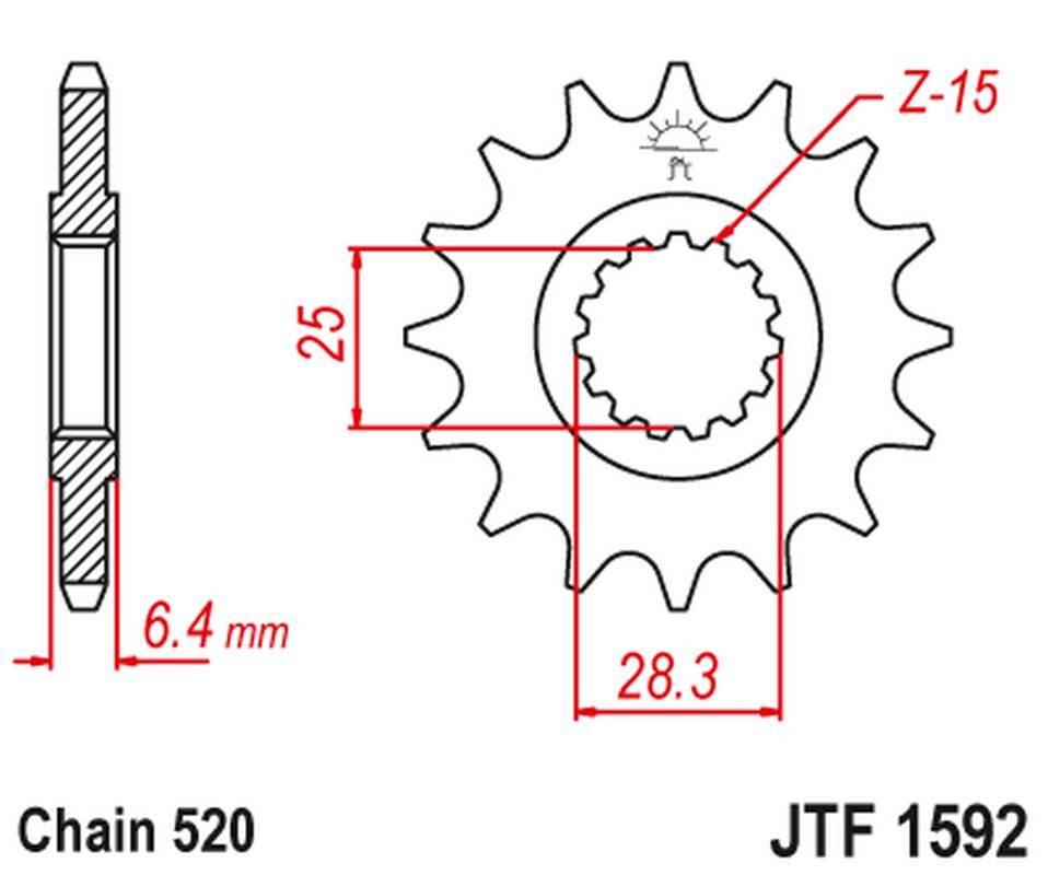 Jt Zębatka Przednia 2168 16 Yamaha Yfz 450/Yfm 700 Raptor '06-'19 216816Jt