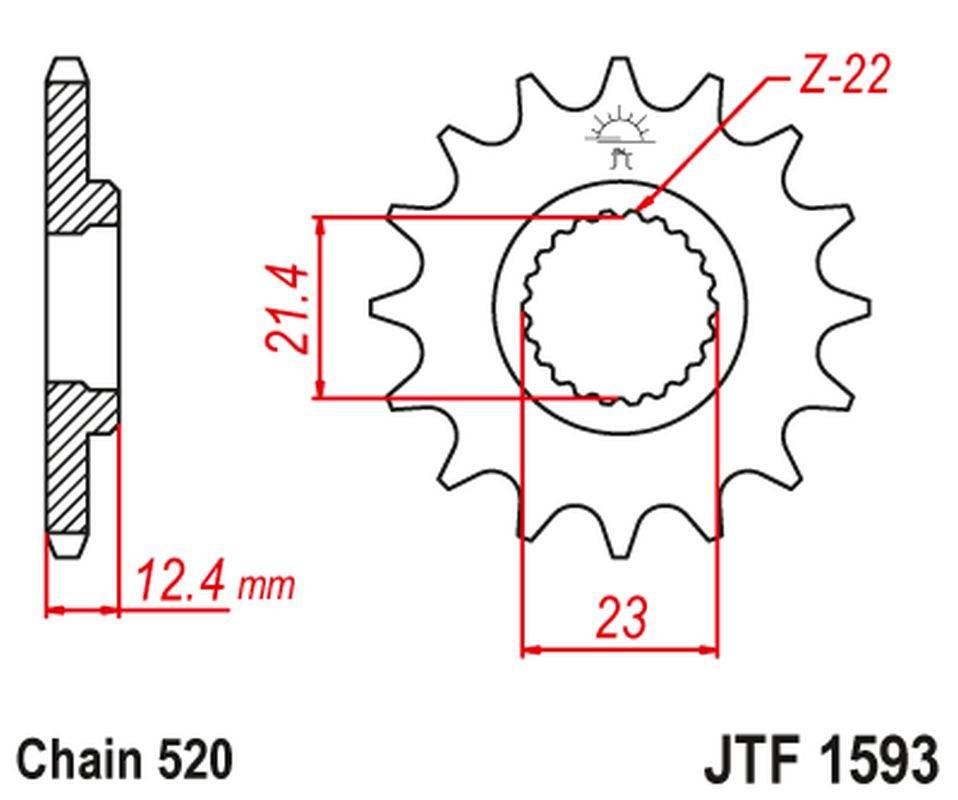 Jt Zębatka Przednia 2054 14 Yamaha Yfm 250 Raptor '08-13' 205414Jt Łańc. 52