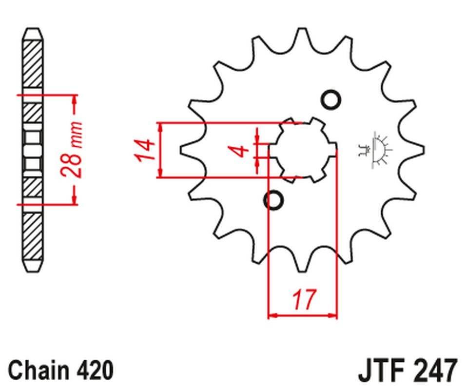 Jt Zębatka Przednia 261 13 Honda C 50 Cub 26113Jt Łańc. 420