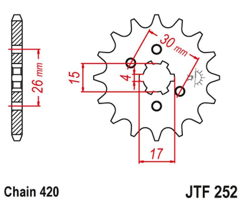 Jt Zębatka Przednia 261 15 Honda Mbx/Mtx 50 26115Jt Łańc. 420