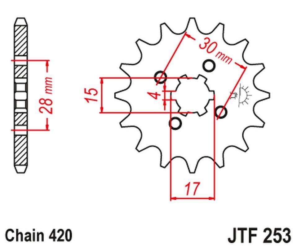 Jt Zębatka Przednia 255 12 Honda Mtx/Mbx/Xr 80 25512Jt Łańc. 420