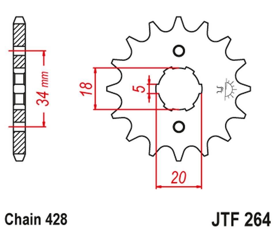 Jt Zębatka Przednia 264 17 Kymco Hipster, Stryker, Zing 26417Jt Łańc. 428