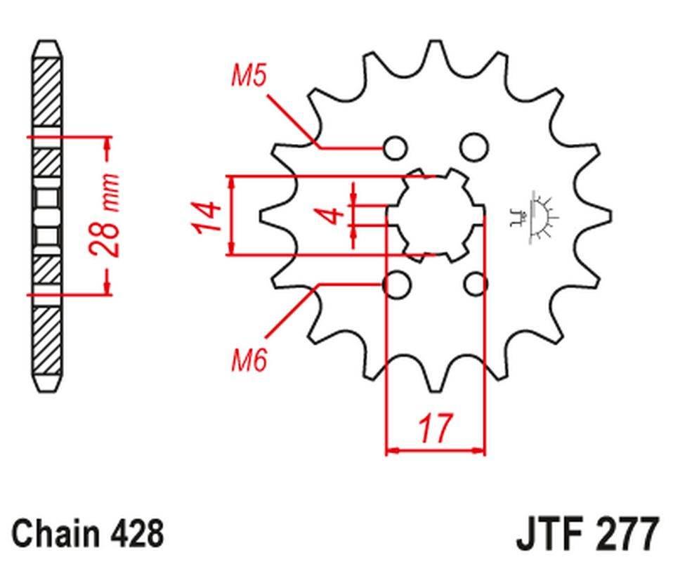 Jt Zębatka Przednia 2118 13 Honda Trx 90 '93-19', Crf 125 '14-21', Derbi Se