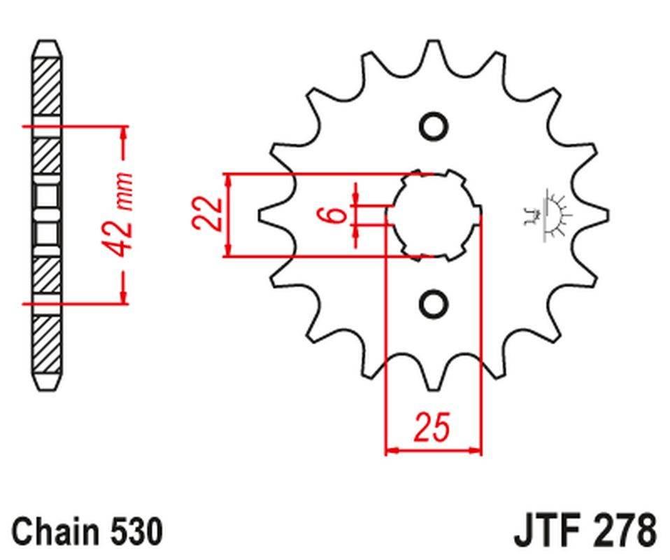 Jt Zębatka Przednia 278 17 Honda Cb 400N '79-'80 27817Jt Łańc. 530
