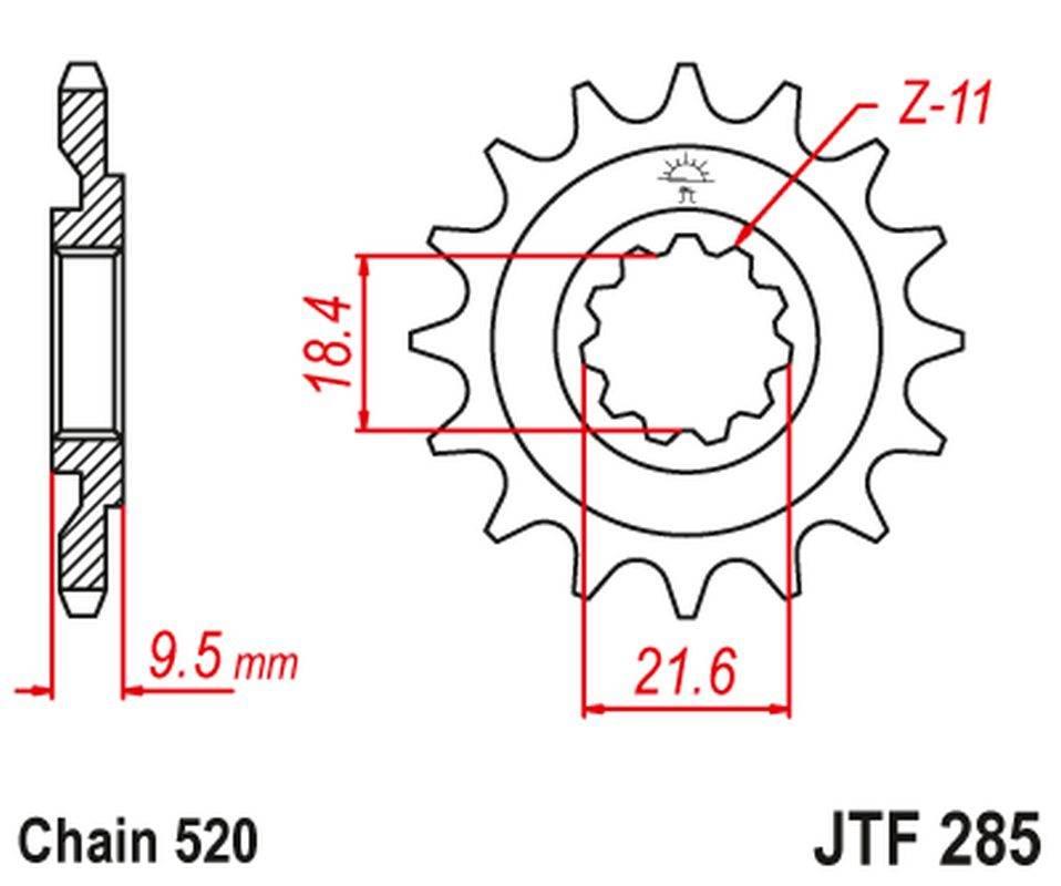 Jt Zębatka Przednia 334 14 Honda Cr 250 86-87, Cr 500 86-87 33414Jt Łańc. 5
