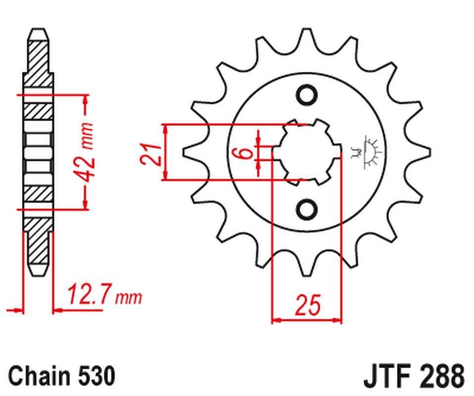 Jt Zębatka Przednia 288 18 Honda Cb 550F/K '75-'80, Cbf 750 K1-K6 '71'76 28
