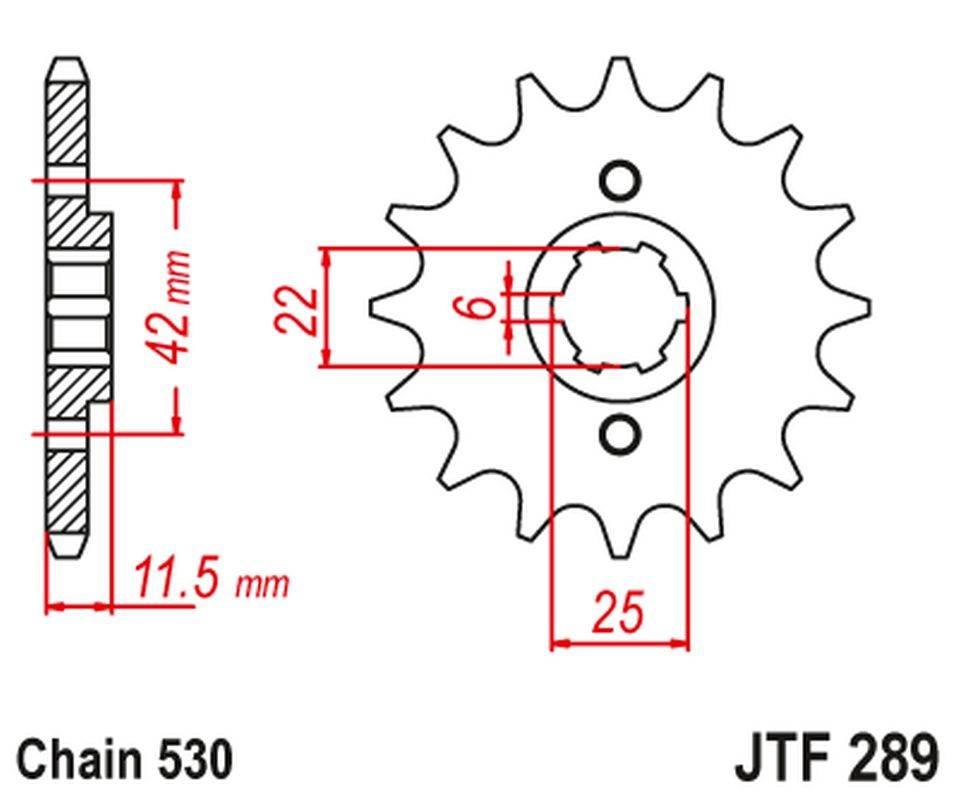 Jt Zębatka Przednia 277 16 Honda Ft 500 '82-'84 27716Jt Łańc. 530 Pc07