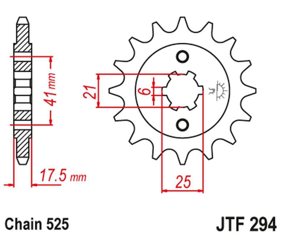 Jt Zębatka Przednia 284 14 Honda Xbr 500 '87-'91 28414Jt Łańc. 525 -1