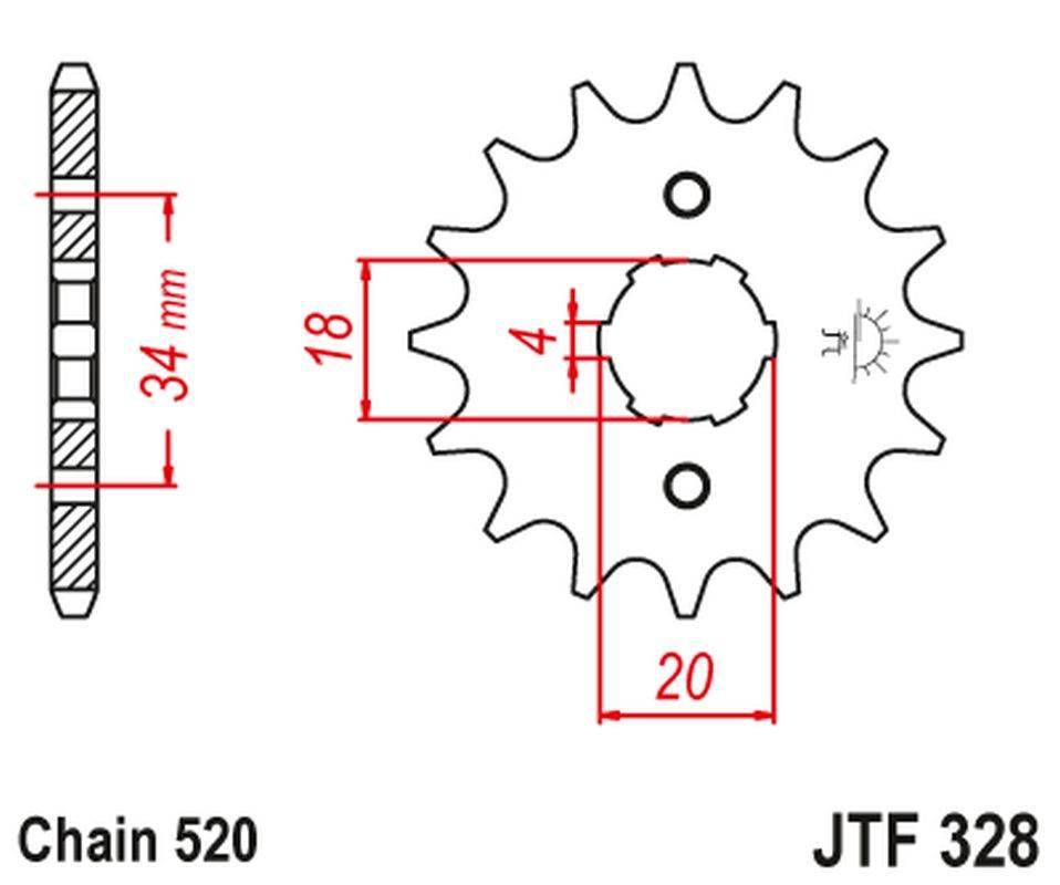 Jt Zębatka Przednia 273 15 Honda Xr 200R, Xl 200R '81-'83 27315Jt Łańc. 520