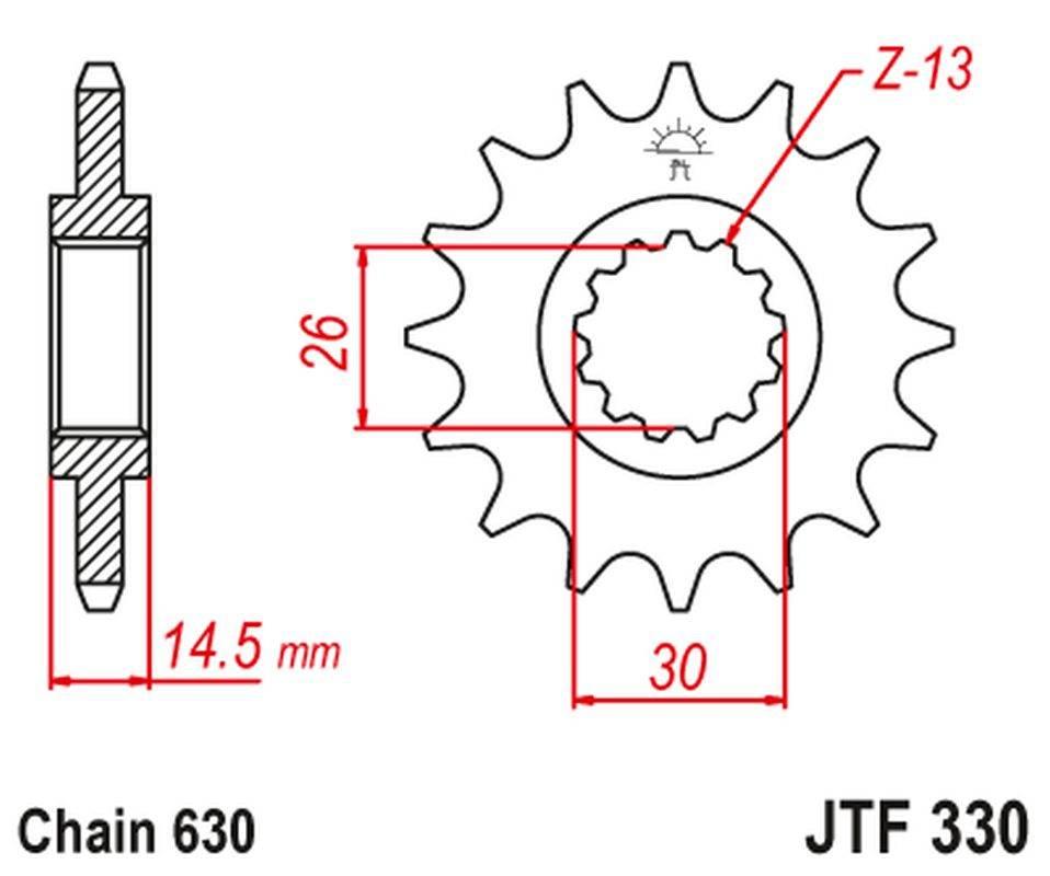 Jt Zębatka Przednia 333 15 Honda Cb 750 F/K '79-80' Rc01 33315Jt Łańc. 630
