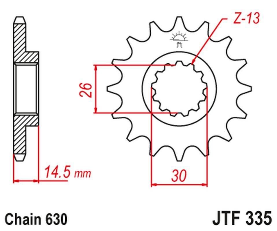 Jt Zębatka Przednia 335 15 Honda Cb 750 F/K '77-78' 33515Jt Łańc. 630 Na Za