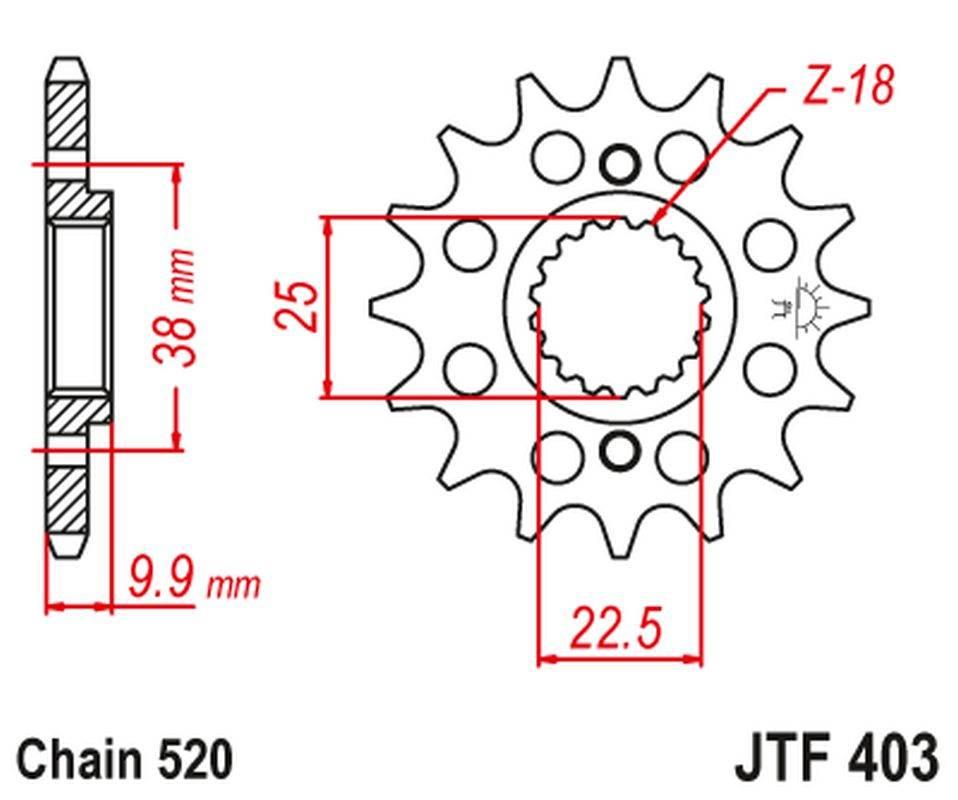 Jt Zębatka Przednia 2200 14 Bmw G 450 X '08-11', Husqvarna 449/511 Tc/Te/Sm