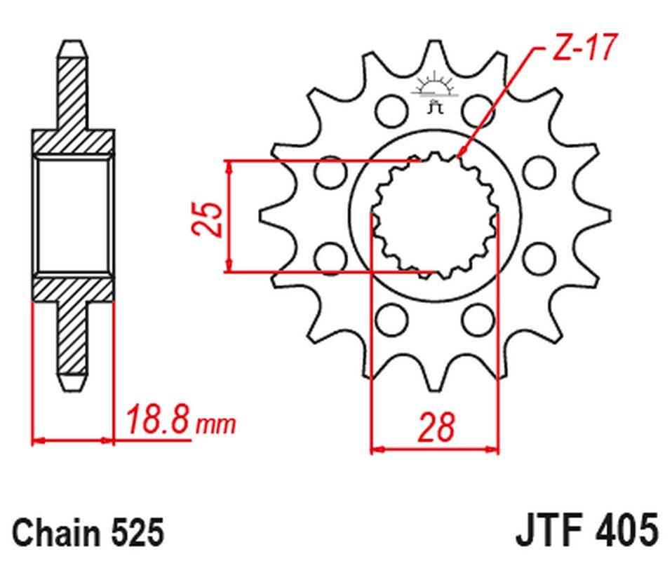 Jt Zębatka Przednia 2078M 20 Z Gumą Bmw F 800R '09-'20 2078M20Jt Łańc. 525