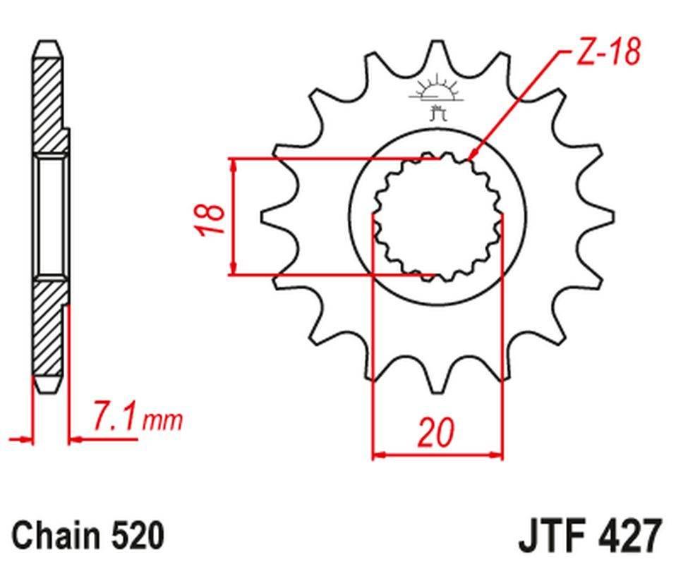 Jt Zębatka Przednia 432 11 Suzuki Rm 125 '92-'07, Rmz 250 '10-'12 43211Jt Ł