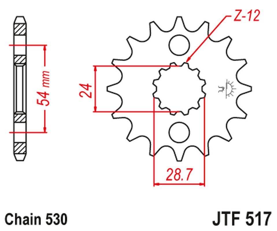 Jt Zębatka Przednia 526 15 Kawasaki Zzr 1200/1400 52615Jt Łańc. 530