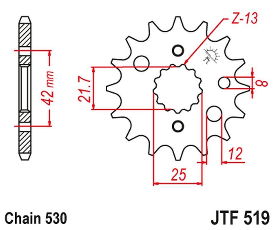 Jt Zębatka Przednia 566 15 513 15 Kawasaki Vn 800 A,B,C 96-06 56615Jt Łańc