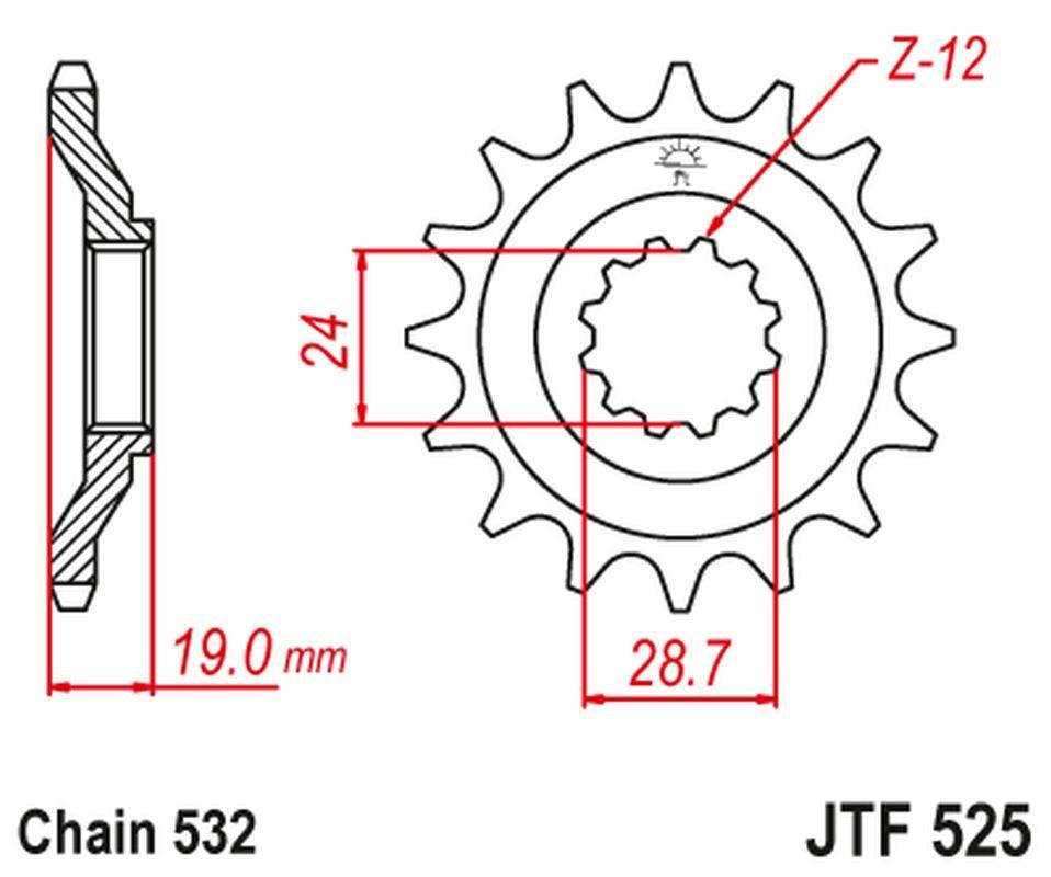 Jt Zębatka Przednia 529 17 Kawasaki Zx 10 B1-B3 Tomcat '88-90' 52917Jt Łańc