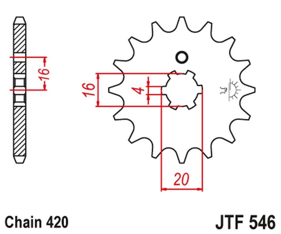 Jt Zębatka Przednia 560 16 Kawasaki Kx 65/80/85 56016Jt Łańc. 420 +2