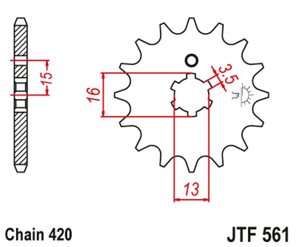 Jt Zębatka Przednia 415 16 Yamaha Rd 80 Mx '81-82' 41516Jt Łańc. 420