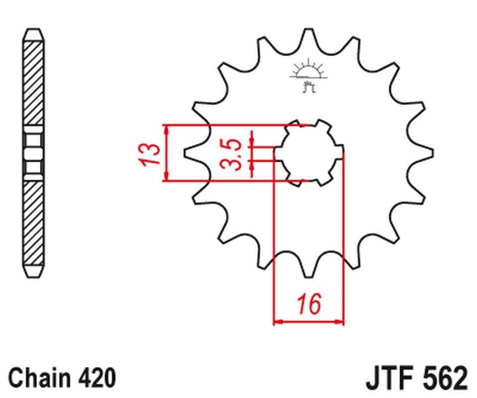 Jt Zębatka Przednia 415 09 Kawasaki Kfx 50 '03-'06, Suzuki Lta 50 '02-'05