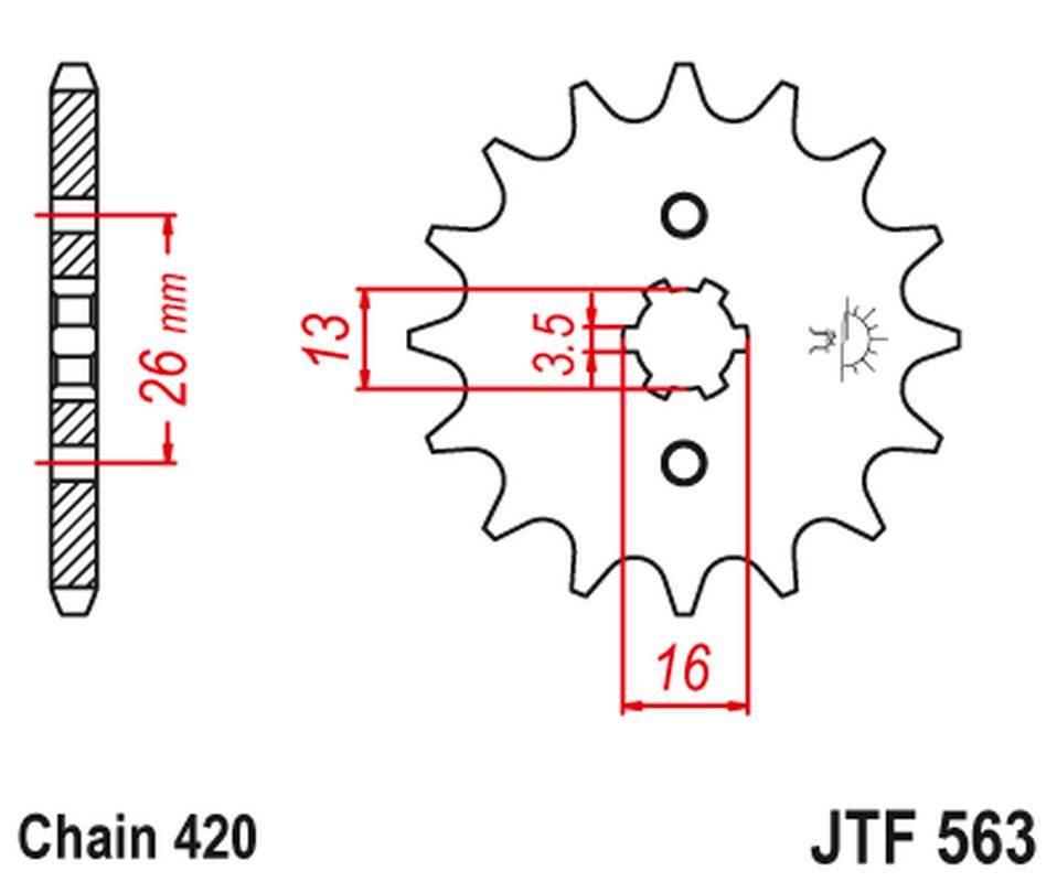 Jt Zębatka Przednia 415 17 Suzuki Ts 50, Yamaha Dt 50Mx 41517Jt Łańc. 420