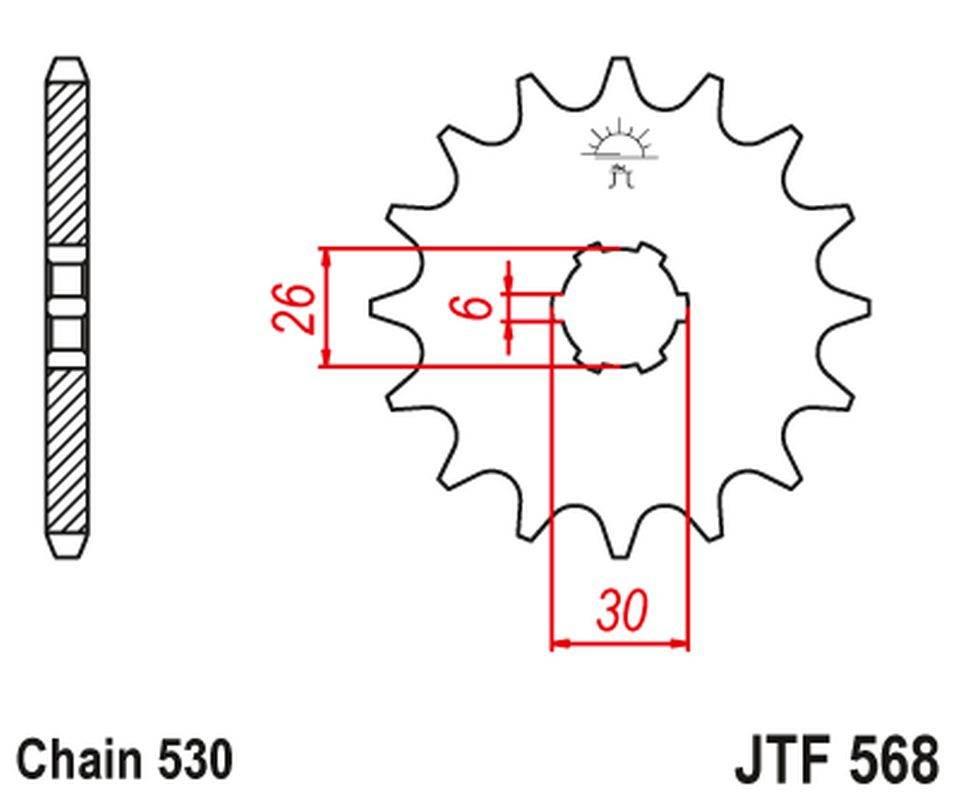 Jt Zębatka Przednia 568 18 Yamaha Xs 650 '75-'81, Xs650 Se '78-'83 56818Jt
