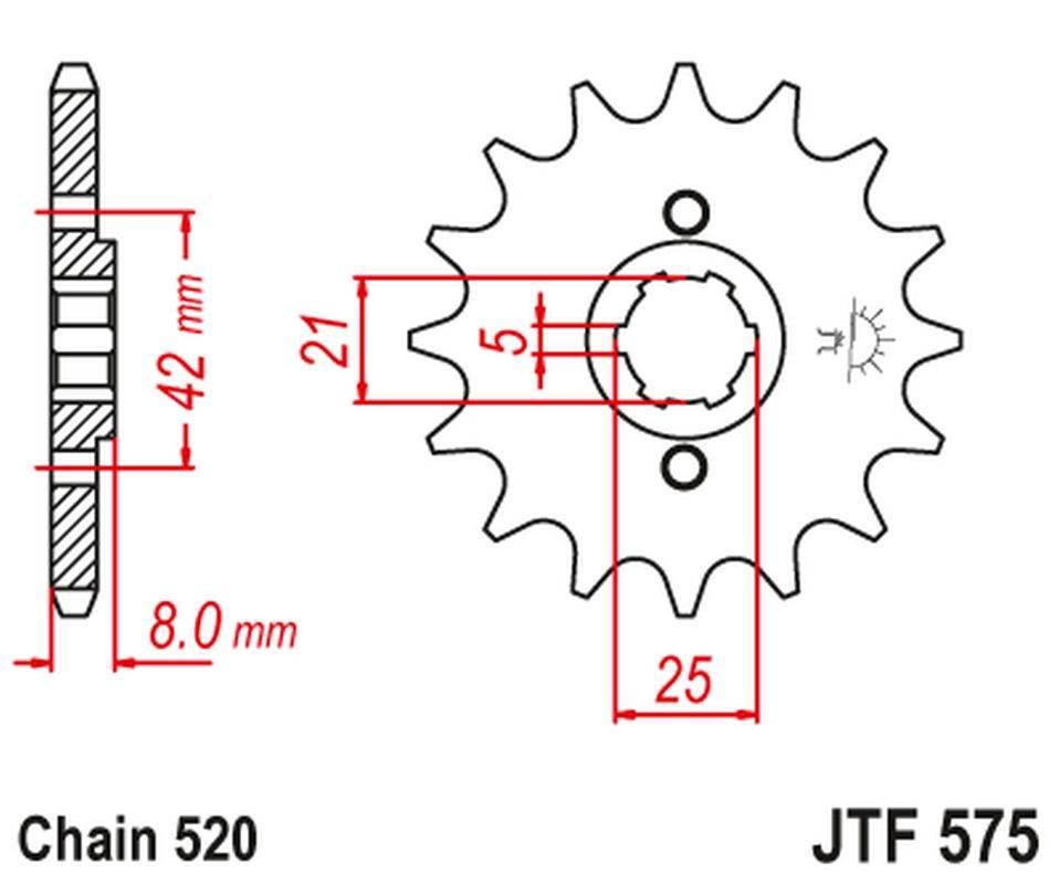 Jt Zębatka Przednia 575 13 Yamaha Xt 600 '83-'86, Tt600, Xt550 57513Jt Łańc